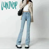 Lunivop Fashion Spring Summer Women Flared Jeans Baggy Denim Pants Bottom Straight High Waist